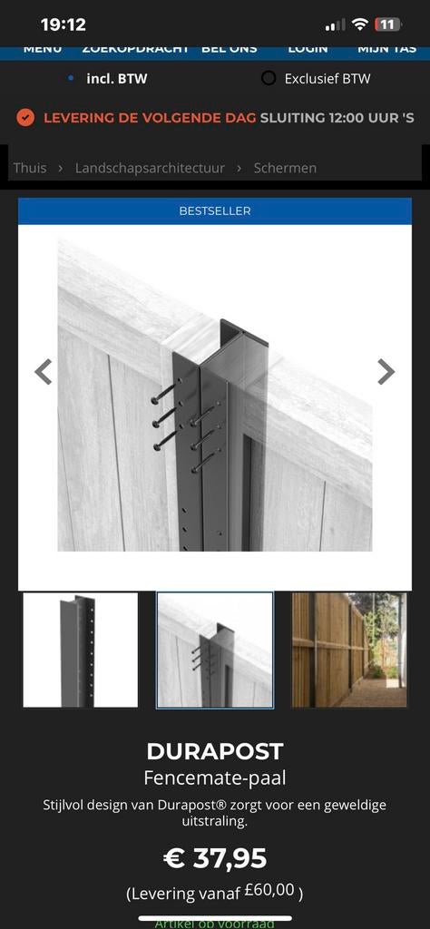 Durapost stalen tuinpalen, Tuin en Terras, Palen, Balken en Planken, Zo goed als nieuw, Ophalen