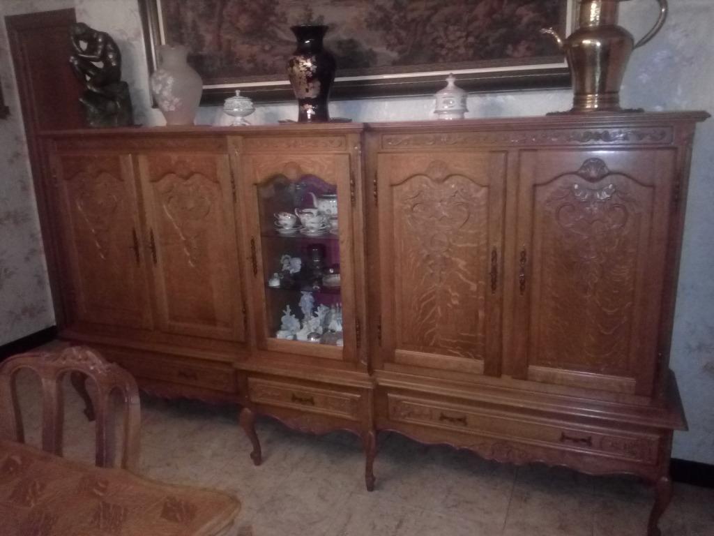 Louis XV eetkamer in volle eik, Huis en Inrichting, Complete eetkamers, Ophalen, Zo goed als nieuw, Louis XV