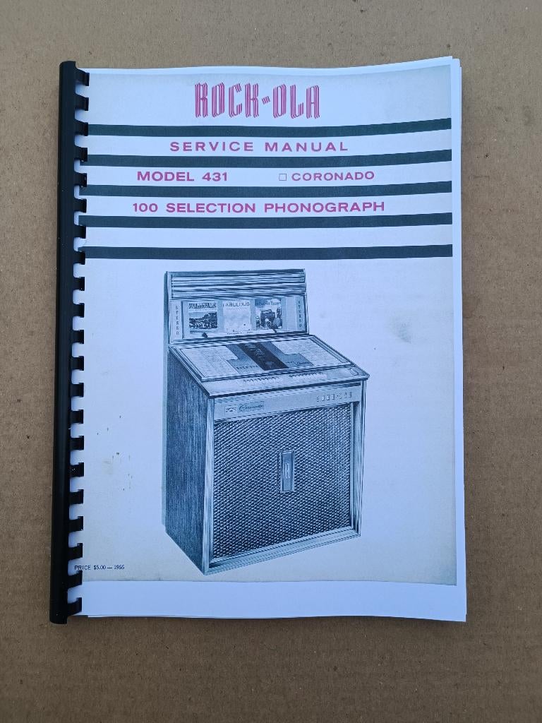 Service Manual: Rock-Ola 431/ Coronado (1966) jukebox Nieuw, Verzamelen, Automaten | Jukeboxen, Verzenden