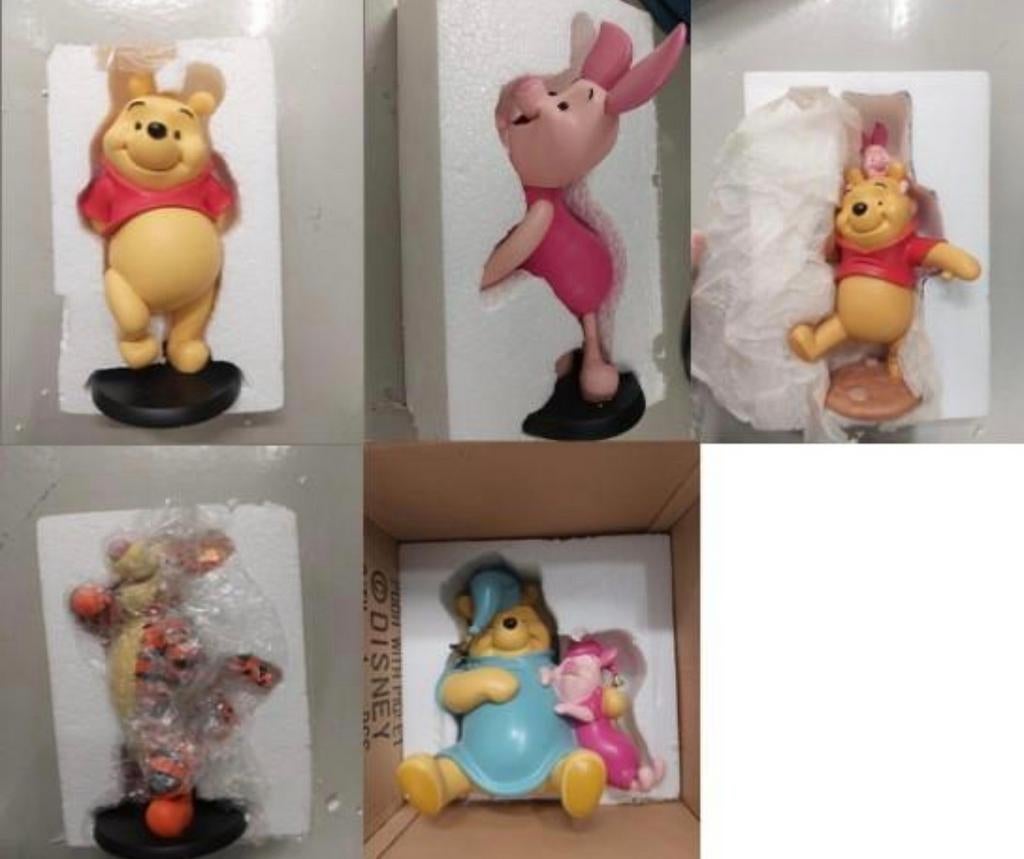 5 beelden van Pooh met originele verpakking, Verzamelen, Disney, Zo goed als nieuw, Beeldje of Figuurtje, Winnie de Poeh of vrienden