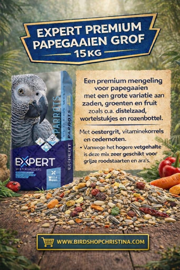 Expert Premium Papegaaien Grof 15kg, Dieren en Toebehoren, Vogels | Toebehoren, Ophalen