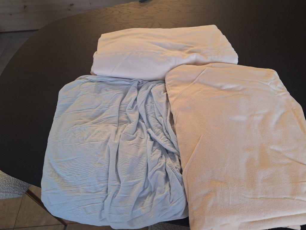 Lot de 3 draps housse en jersey lit 2 personnes, Drap-housse ou Taie d'oreiller, Autres couleurs, Enlèvement, Utilisé