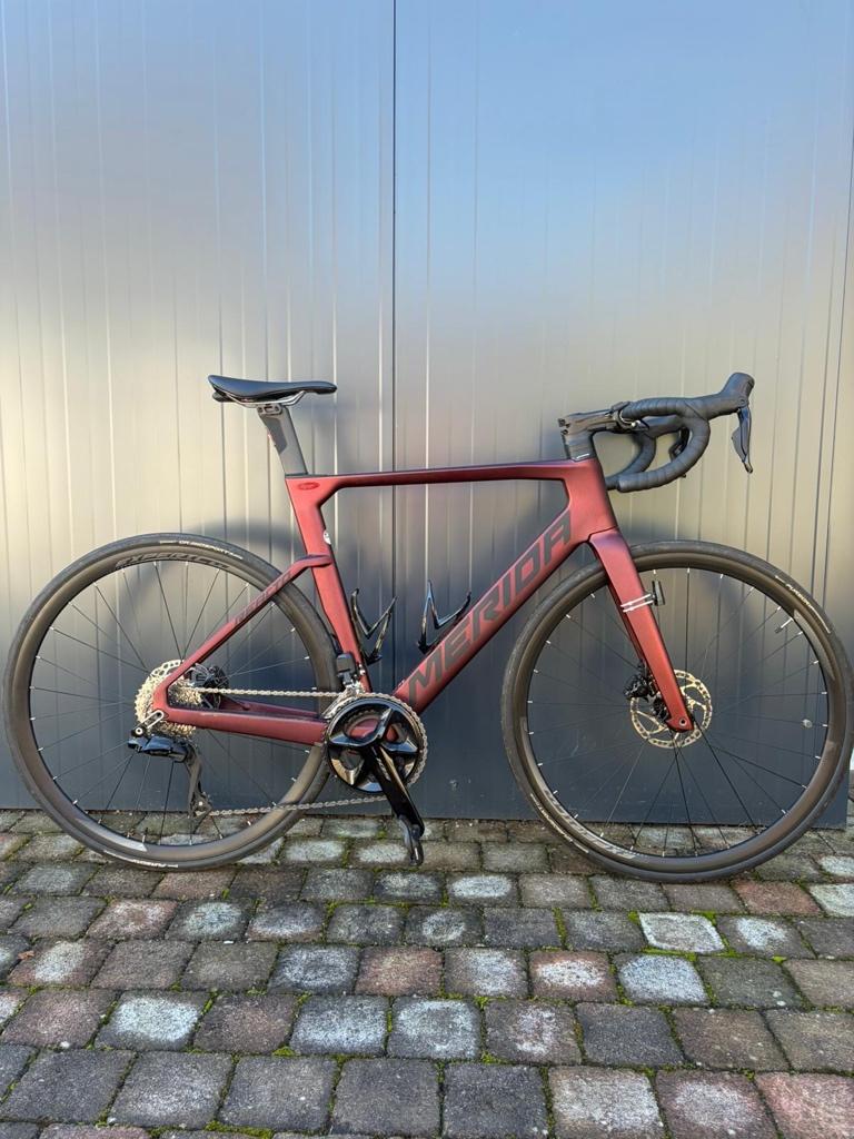 Koersfiets Merida Reacto 6000, DI2, 12 speed, FULL carbon, 28 inch, Carbon, Zo goed als nieuw, Meer dan 20 versnellingen