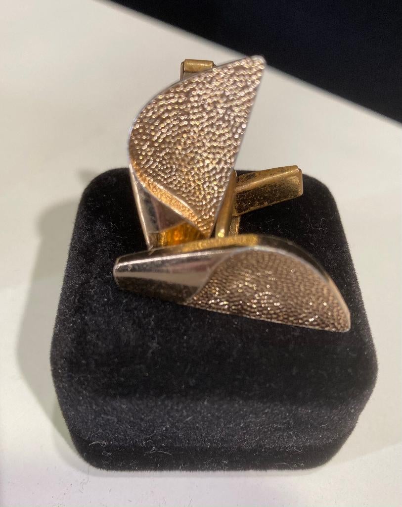 Vintage Manchetknopen, Ophalen of Verzenden, Gebruikt, Goud, Verguld