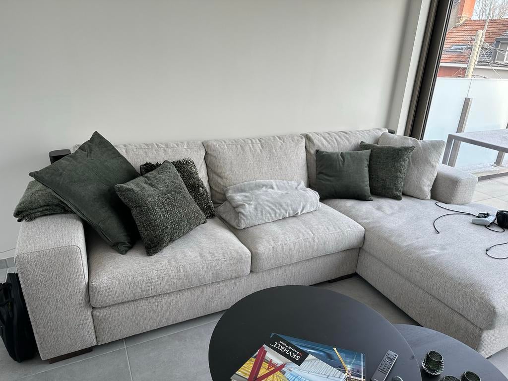 Hoekzetel met chaise longue, Ophalen, Zo goed als nieuw, Stof