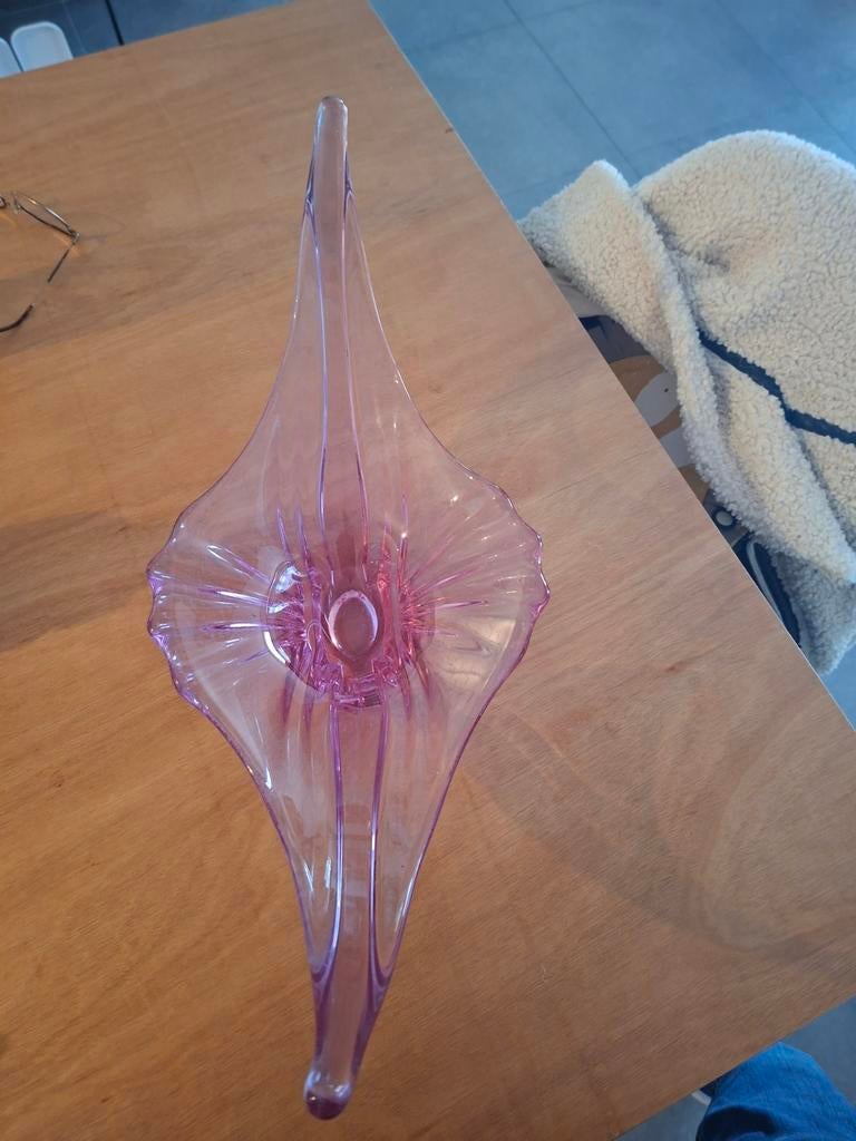 Verre d art centre table style  Val Saint Lambert, Antiquités & Art, Enlèvement