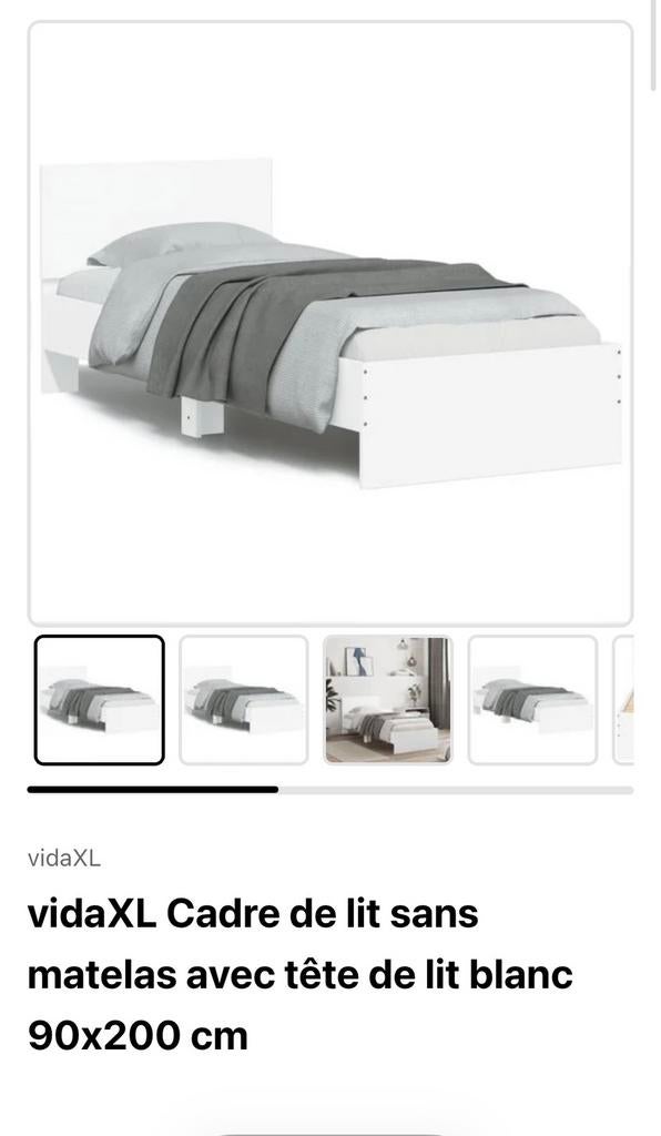 Lit 90x200, Enlèvement, Comme neuf