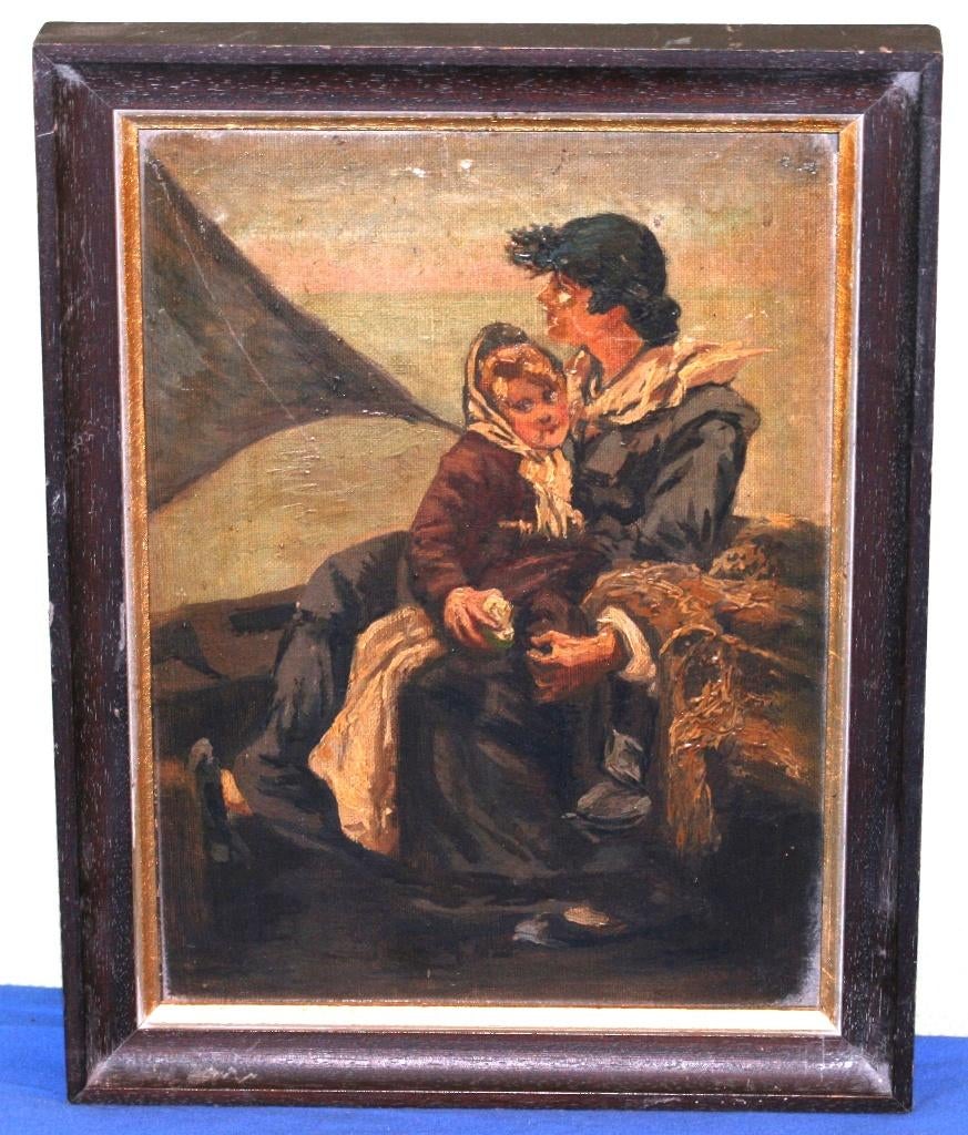 Schilderij olie op paneel - niet gesigneerd, Ophalen of Verzenden