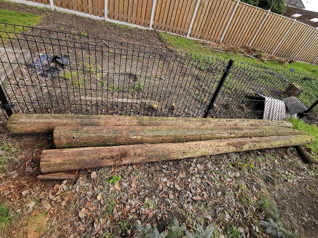 telefoonpalen 3 x, Tuin en Terras, Ophalen, Gebruikt, Overige typen, Hardhout