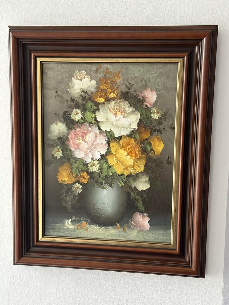 Tableau peinture à l’huile – nature morte florale, Enlèvement