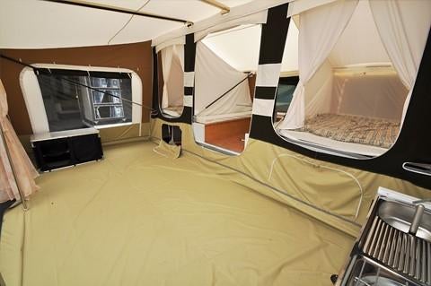 Vouwwagen Trigano, Ophalen, Trigano, Beige, Aanwezig