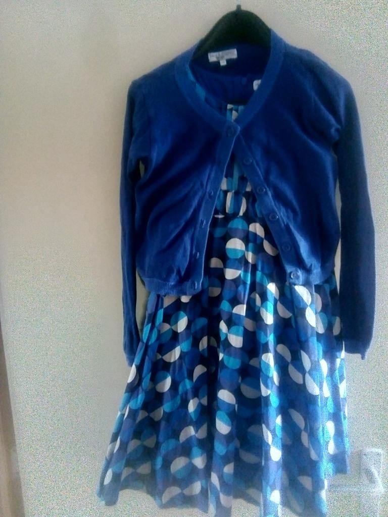 Leuk kleedje met bijhorend vestje, maat 140, Enfants & Bébés, Vêtements enfant | Taille 140, Enlèvement ou Envoi, Utilisé, Fille