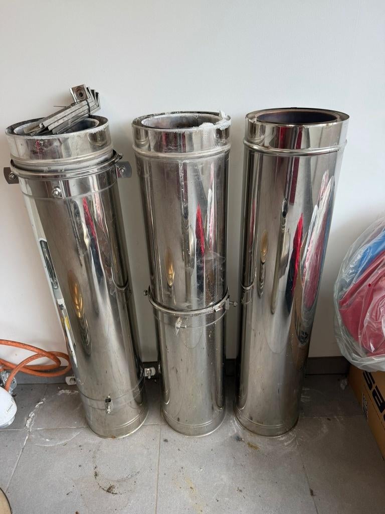 Dubbelwandige rookafvoer Ø180 / Ø230 – 3,5 m – compleet, Enlèvement, Utilisé