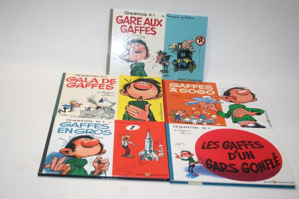 BD Gaston La Gaffe : n1 à 5 : format l'Ital, , Marsu 2006, Enlèvement ou Envoi, Comme neuf