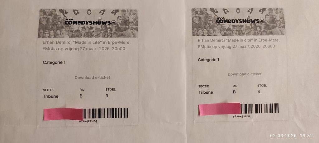 2 tickets Erhan Demirci in Erpe Mere, Tickets & Billets, Théâtre | Autre, Mars