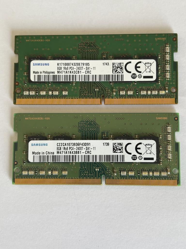 16 Go de RAM DDR4 pour portable — 2400MHz — 2x8 Go  Samsung, Enlèvement ou Envoi, DDR3, Comme neuf, Laptop