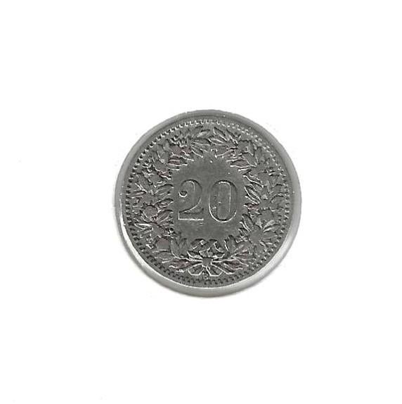 Zwitserland, 20 Rappen 1897 B., Ophalen of Verzenden, Overige landen, Losse munt