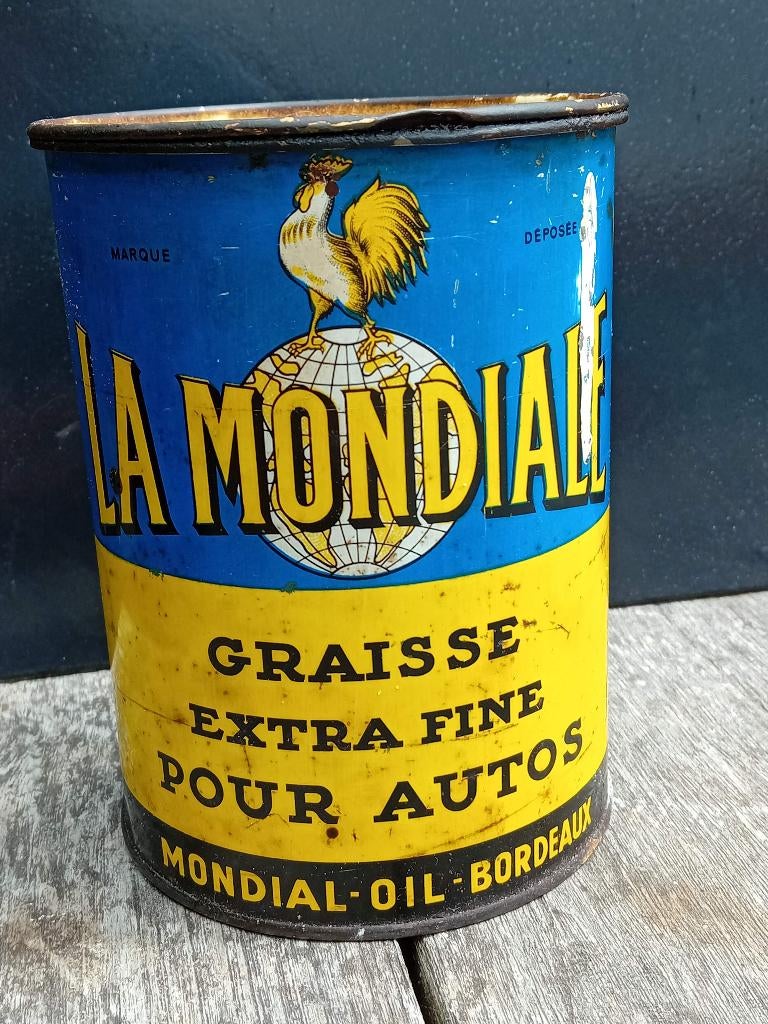 Rare bidon d'huile La Mondiale., Enlèvement ou Envoi, Comme neuf