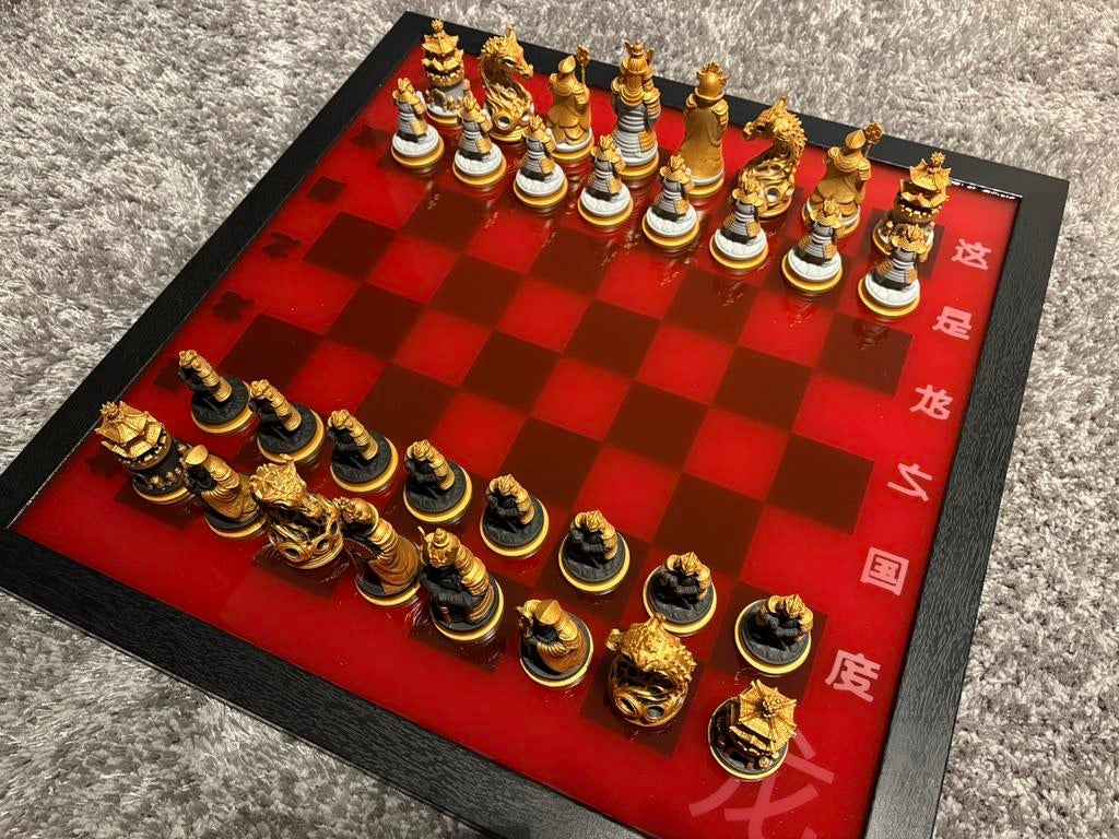 Uniek  Chinees schaakbord met hand geschilderde stukken, Ophalen, Overige genres, Vanaf 7 jaar, 2 spelers