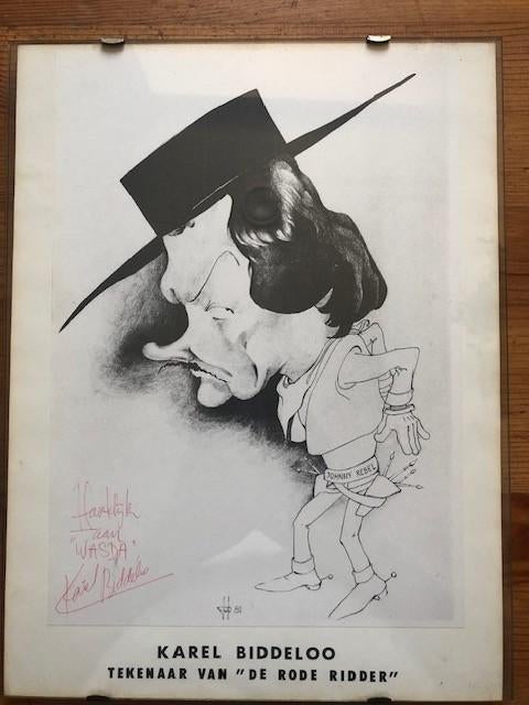 karikatuur KAREL BIDDELOO De Rode Ridder 26 x 34, Ophalen