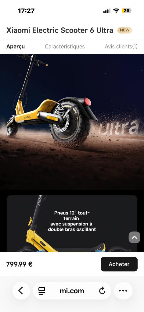 Xiaomi 6 Ultra elektrische scooter - nieuw, Ophalen, Nieuw, Elektrische step (E-scooter), Xiaomi