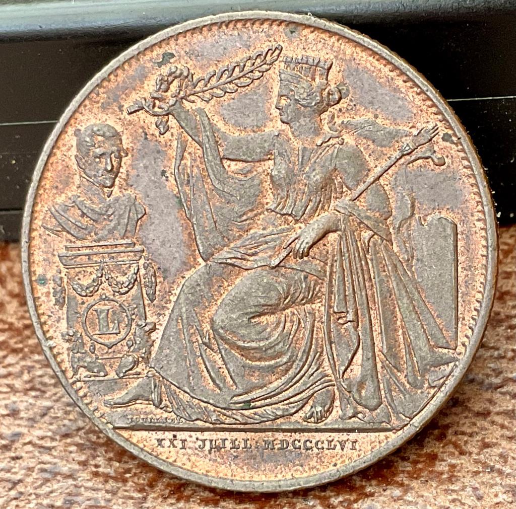 Belgium 5 Cents module 1856 Koper , Frans , FDC, Verzenden, Overig, Losse munt