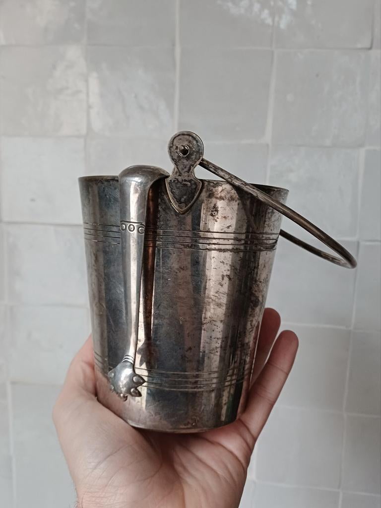 Seau à glace et pince Art Déco, Antiquités & Art, Enlèvement ou Envoi