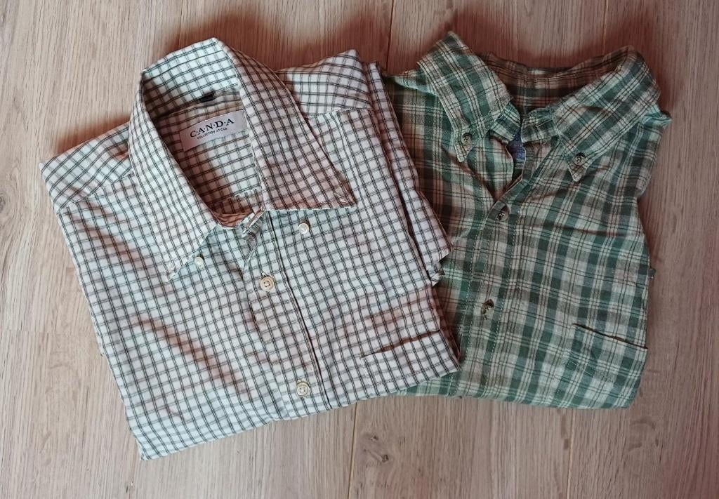 Lot de 2 chemisettes S, Vêtements | Hommes, Chemises, Enlèvement ou Envoi, Porté, Beige, Tour de cou 38 (S) ou plus petit