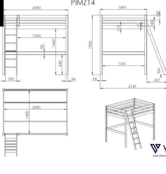 Erg handige hoogslaper met lattenbodem, matras en dubbel bed, Huis en Inrichting, Slaapkamer | Stapelbedden en Hoogslapers, Ophalen