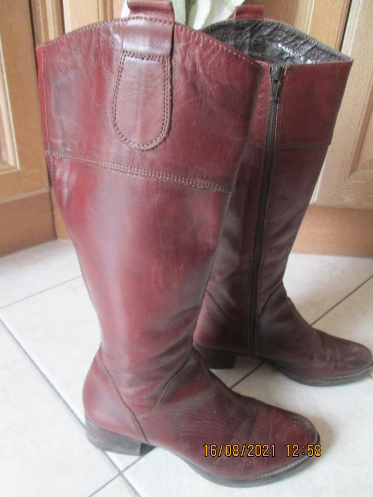 Bottes brunes en cuir « PAULINE B » P : 38, Brun, Enlèvement, Pauline B, Porté