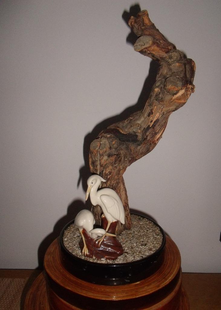 decoration asiatique  Aigrette/Héron sur tronc, Enlèvement