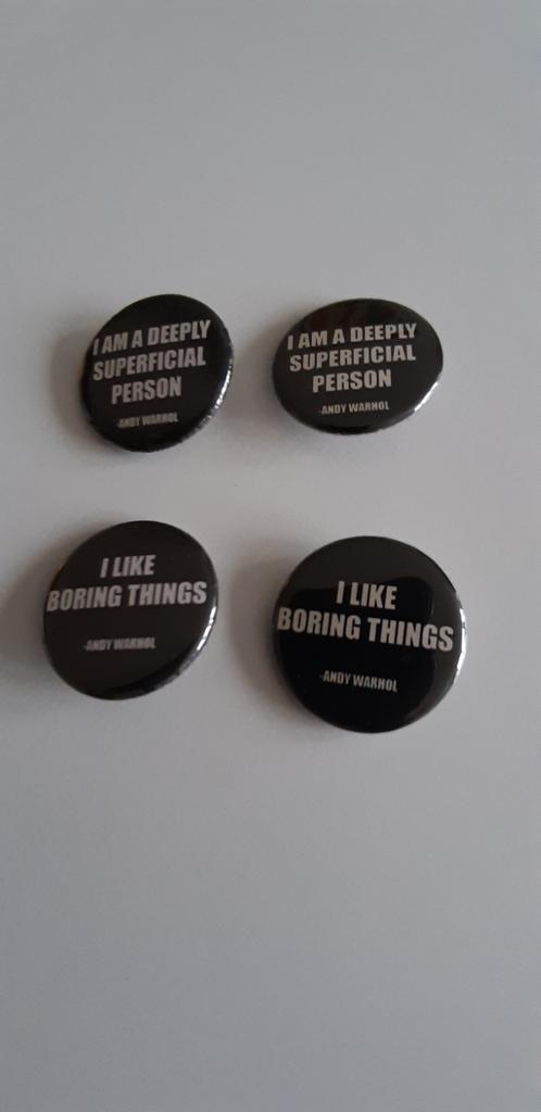 Buttons Andy Warhol, kunstverzamelobject, Ophalen of Verzenden