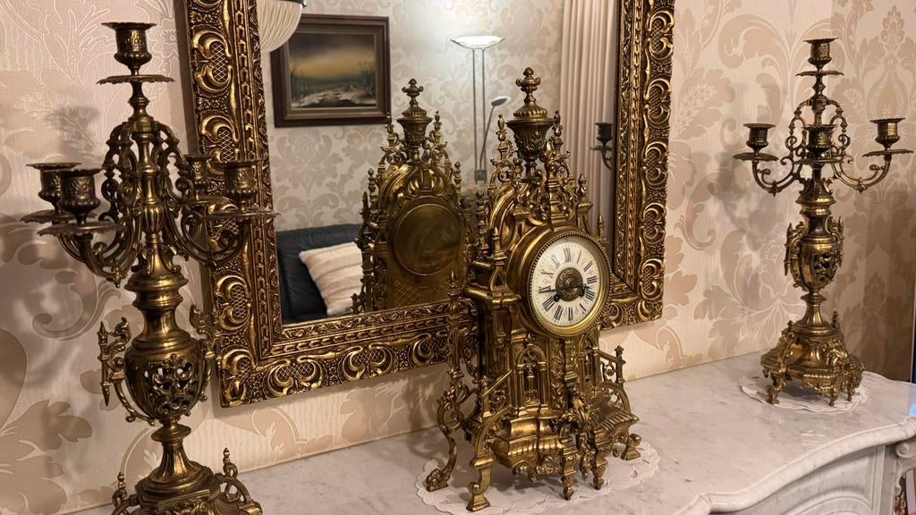 Te koop schouwgarnituur, Enlèvement, Bronze