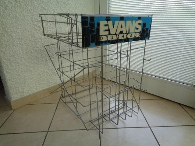 Présentoir pour peaux de batterie "EVANS". Vintage, Enlèvement, Utilisé, Autres instruments