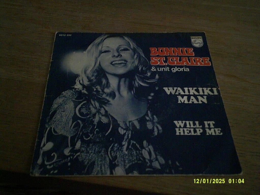 Bonnie St. Claire et Unit Gloria — Vinyle Waikiki Man, Enlèvement ou Envoi, Comme neuf, Autres formats, Pop rock