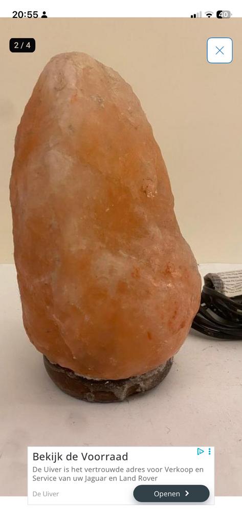 Himalaya Zoutlamp ( werking 100 % ). 20 cm groot., Ophalen of Verzenden