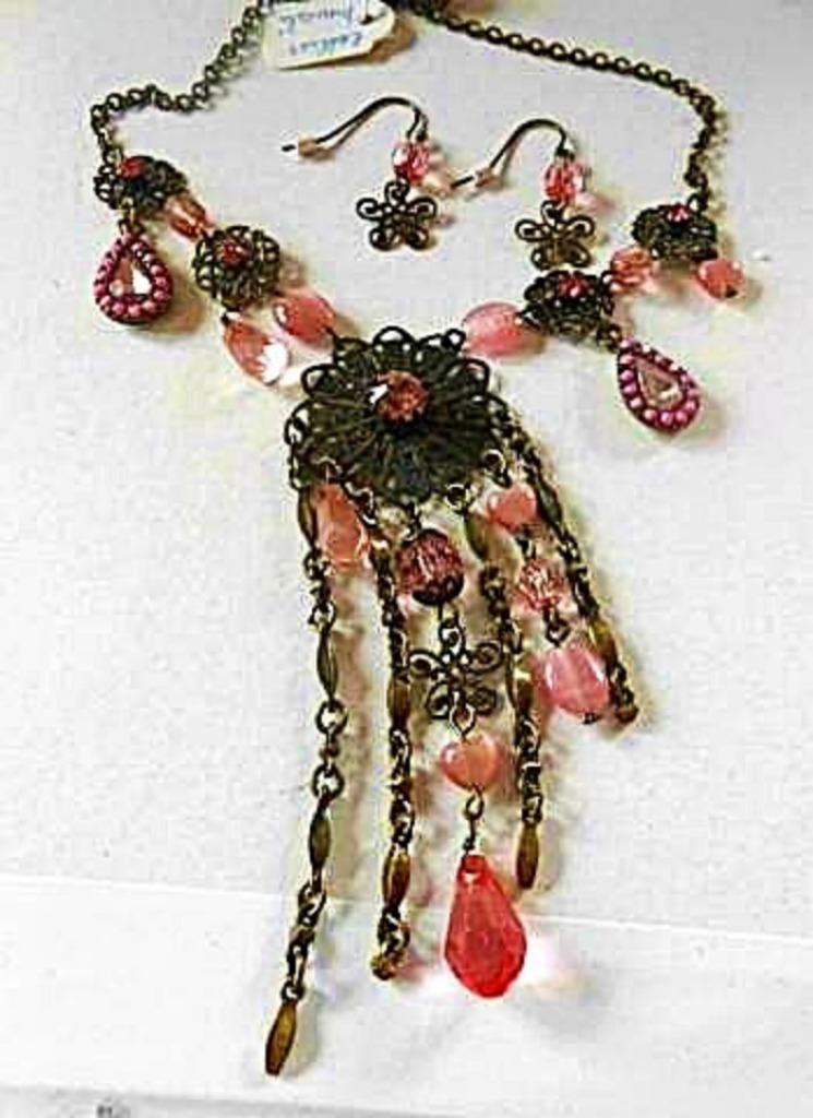 AVON : La parure : collier + boucles, Bijoux, Sacs & Beauté, Enlèvement ou Envoi, Neuf, Rose