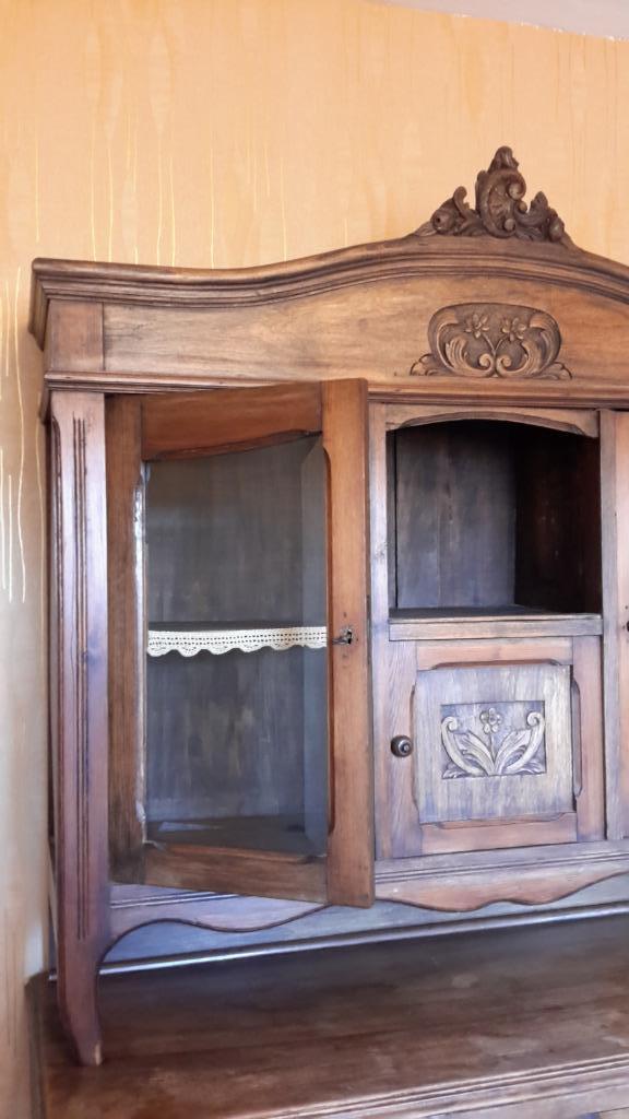 ARMOIRE ANCIENNE 2 pièces Vitrine ancienne Liège deuxcorps, Enlèvement