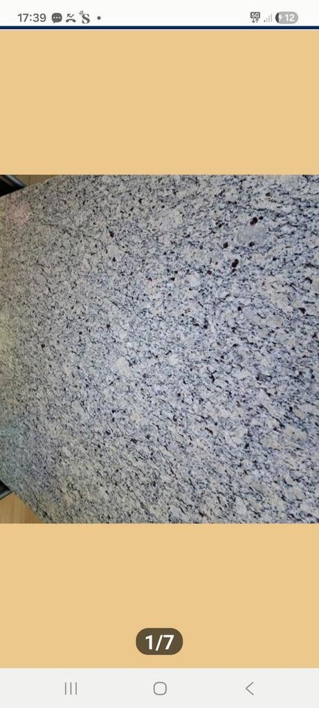 Tafelblad in graniet, 100 à 150 cm, Noir, Enlèvement, Utilisé