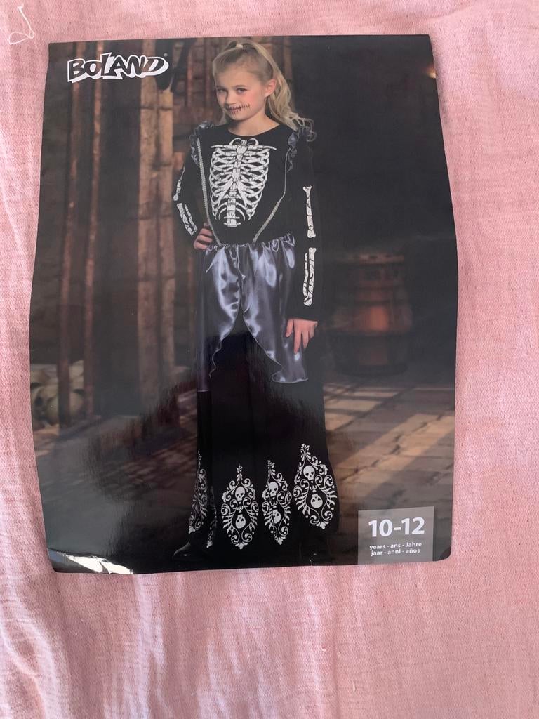 Déguisement de squelette 10-12 ans fille, Enlèvement, Comme neuf, Fille
