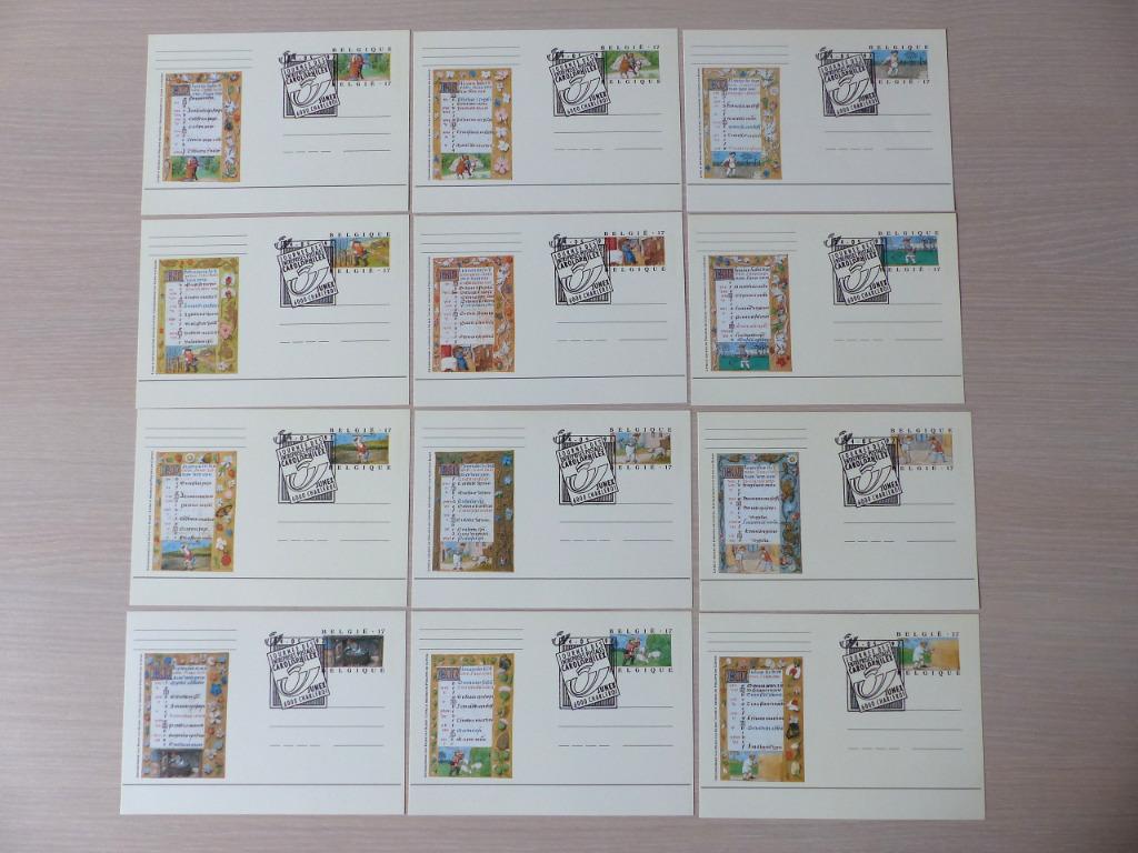 12 Briefkaarten 1997 (54/65) Miniaturen 12 maanden v/h jaar, Ophalen of Verzenden