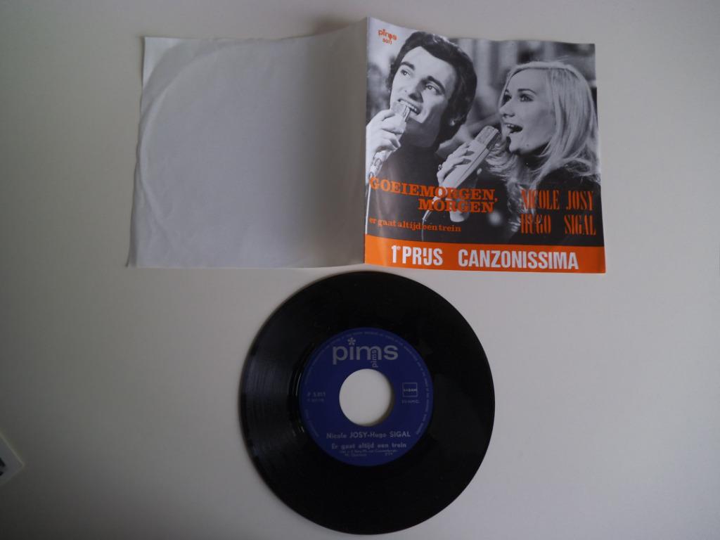 7" Nicole Josy en Hugo Sigal Goeiemorgen , morgen + foto, Cd's en Dvd's, Vinyl Singles, Gebruikt, 7 inch, Single, Ophalen of Verzenden