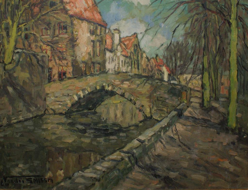 Leo Vandersmissen (1900-1966): Brugs Stadszicht (O/D, 77x61), Ophalen of Verzenden