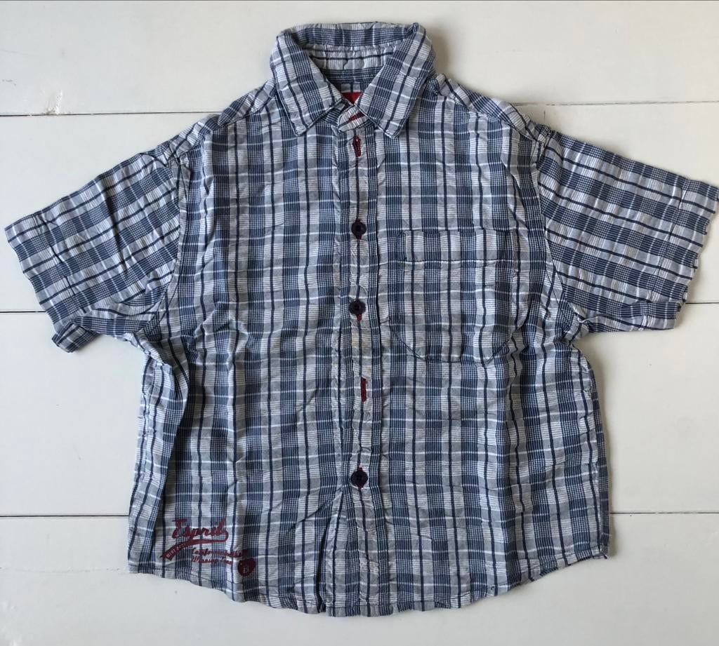 geruit jongenshemdje Esprit 92 98, Kinderen en Baby's, Kinderkleding | Maat 92, Gebruikt, Overhemd of Blouse, Ophalen of Verzenden