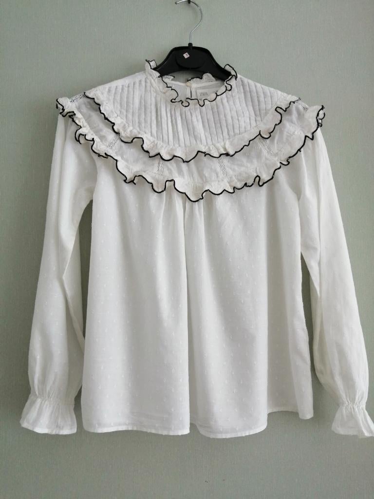 mooie bloes met vollants Zara maat 13/14 jaar, Gebruikt, Overhemd of Blouse, Zara, Verzenden