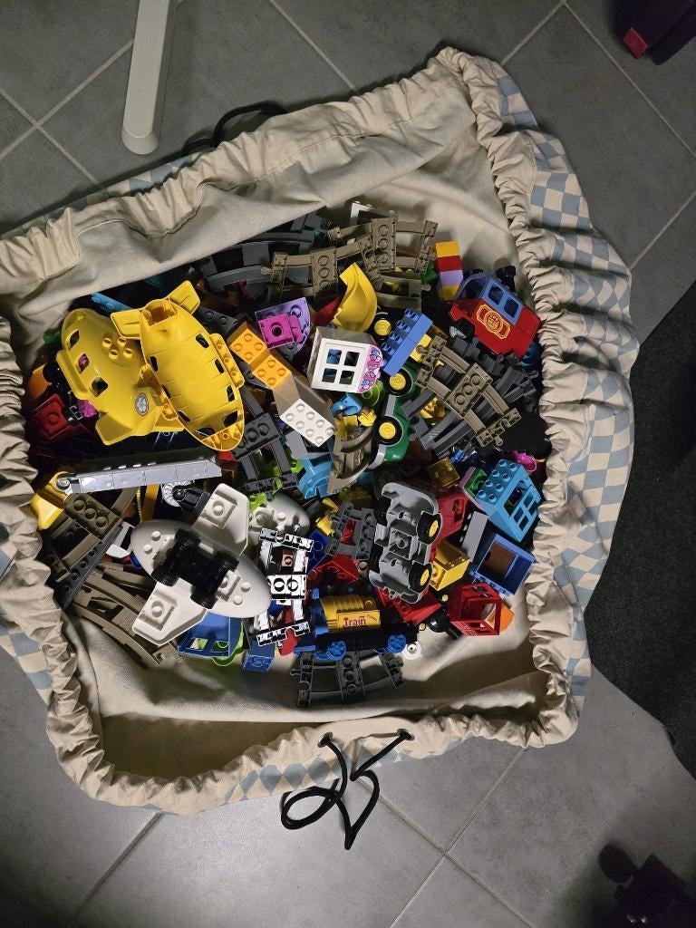 Grote zak LEGO Duplo - Vliegtuig, Trein, Auto's & Bouwstenen, Enlèvement, Duplo