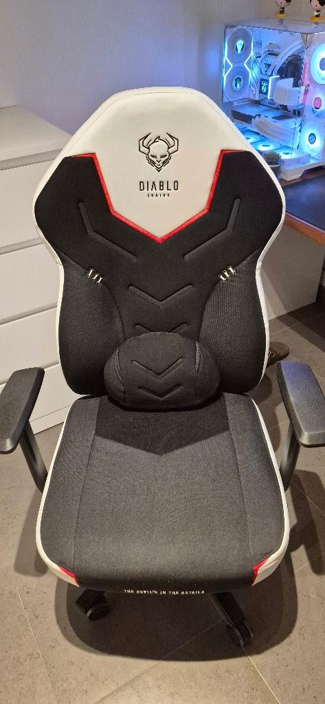 Bureau gaming stoel, Ophalen, Gaming bureaustoel, Wit, Zo goed als nieuw