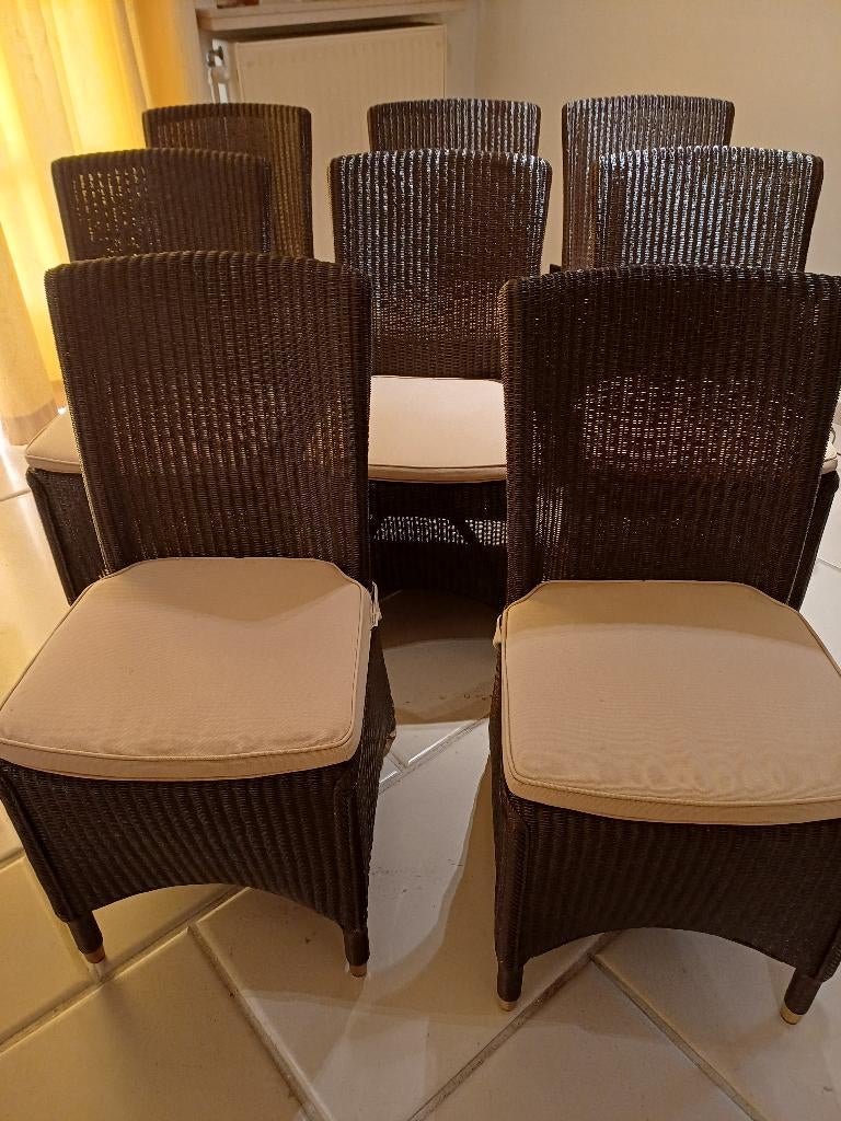8 Vincent Sheppard stoelen Loyd Loom collection + 8 kussens, Huis en Inrichting, Stoelen, Zo goed als nieuw, Vijf, Zes of meer stoelen