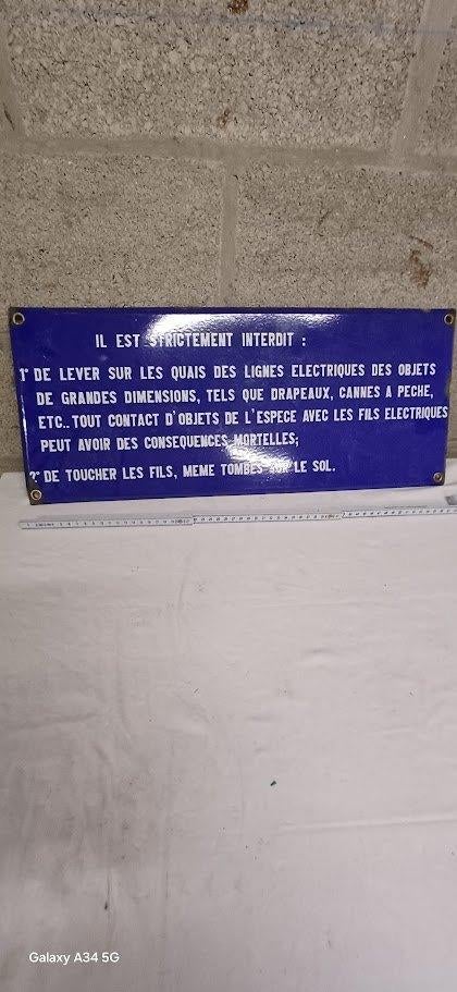 plaque emaillée tram ou train, Collections, Enlèvement ou Envoi