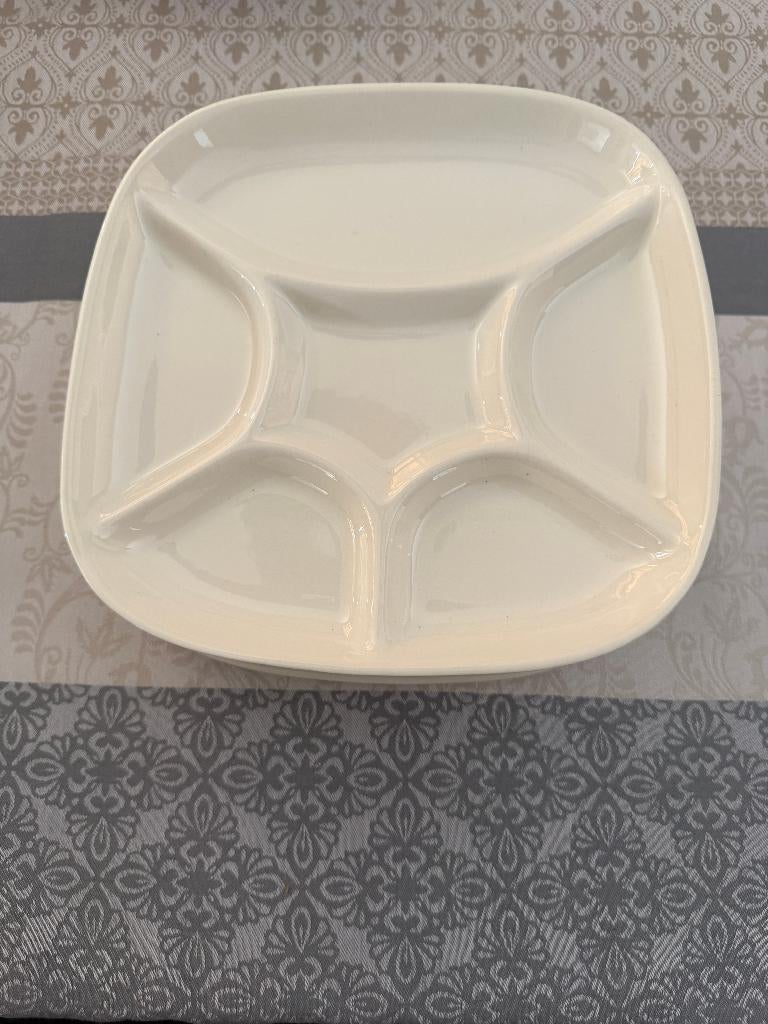 6 Fondue of barbecue borden Boch, Huis en Inrichting, Keuken | Servies, Ophalen of Verzenden, Zo goed als nieuw, Bord(en)